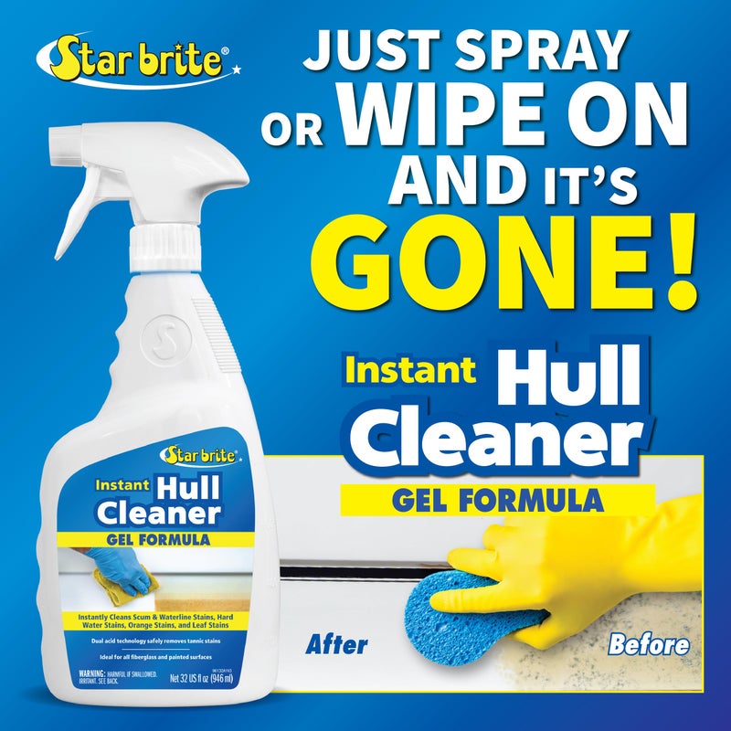 STAR BRITE Instant Hull Cleaner - 32 Oz Gel Spray - Easily Remove Stains, Scum Lines & Grime on Boat Hulls, Fiberglass, Plastic & Painted Surfaces - Easy to Use Formula (096132) - Image 2