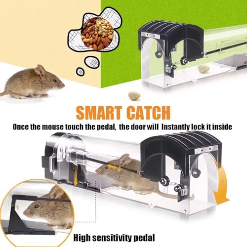 Hian Humane Rat Trap Cage | Reusable No Kill Mouse Trap with Transparent Window | Heavy Duty ABS Rodent Catcher for Home Kitchen Shop Warehouse Indoor Outdoor Use (Black,Pack of 1) - Image 4