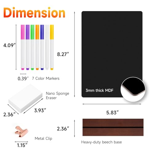 Kivsty Tabletop Chalkboard with Wood Stand - 3 Pack, 8 x 12 Inch Double Sided Blackboard Food Signs Menu Message Boards for Coffee Bar, Lemonade Stand, Party Decoration - Vertical Back - Image 3