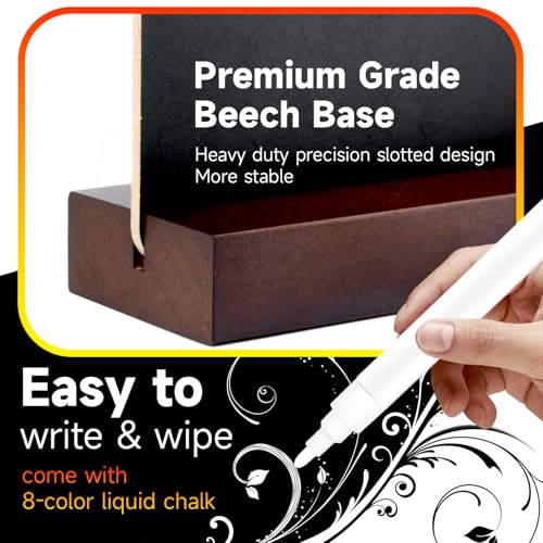 Kivsty Tabletop Chalkboard with Wood Stand - 3 Pack, 8 x 12 Inch Double Sided Blackboard Food Signs Menu Message Boards for Coffee Bar, Lemonade Stand, Party Decoration - Vertical Back - Image 2