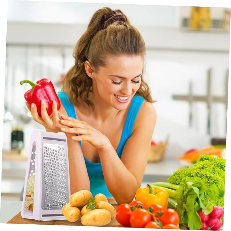Stainless Steel Double Sided Cheese Grater Vegetable Slicer for Ginger Garlic Potatoes - Image 4