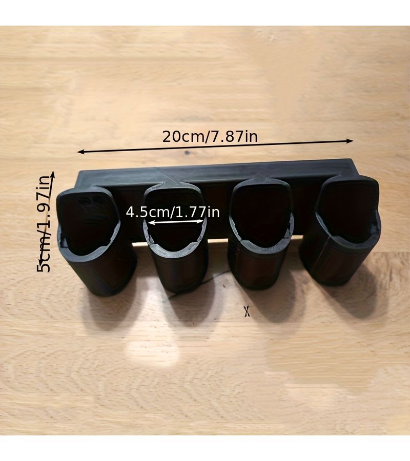 Black 12V Charger Wall Mount Durable Plastic Storage Rack Easy Install No Tools - Image 3