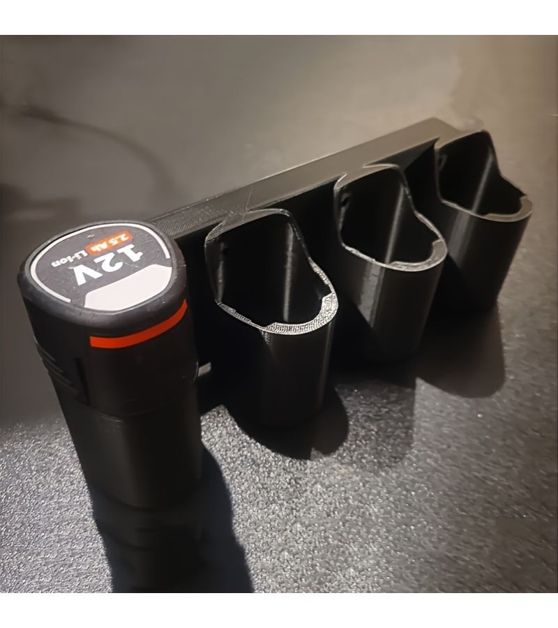 Black 12V Charger Wall Mount Durable Plastic Storage Rack Easy Install No Tools - Image 5