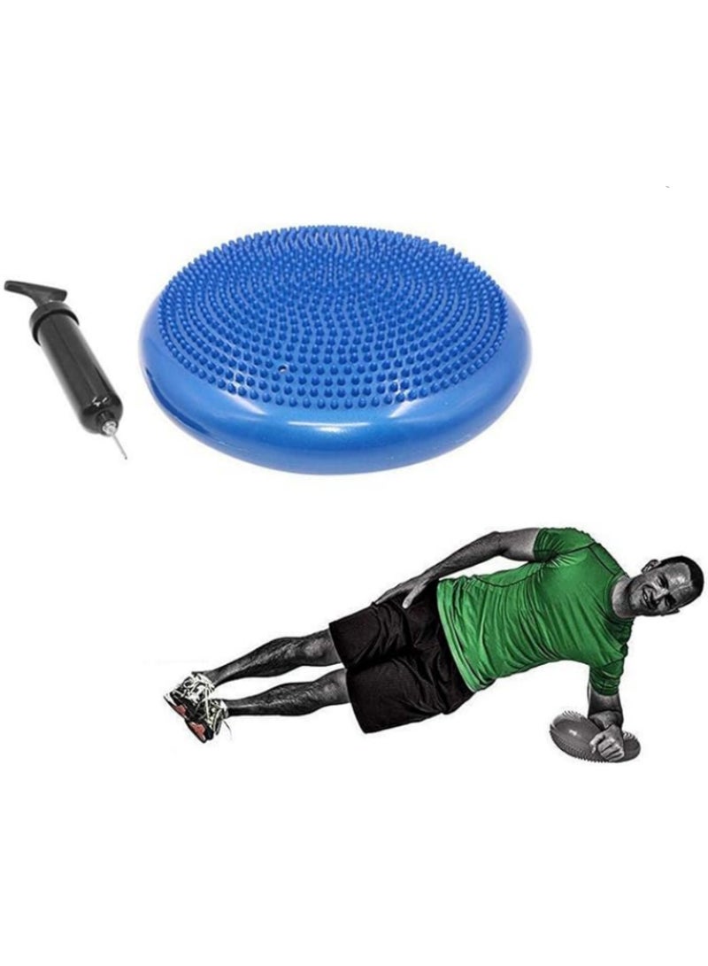 الكرة اليوجا وسادة كرة تدليك قابلة للنفخ قرص توازن اللياقة وسادة تدليك للجيم والتمارين المنزلية تدريب قوة القلب تمارين ثبات مع مضخة نفخ قطرها 34 سم - Image 1