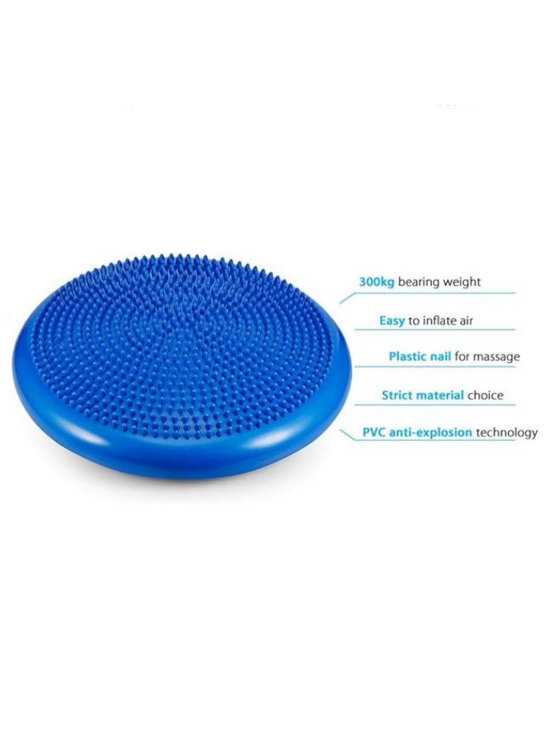 الكرة اليوجا وسادة كرة تدليك قابلة للنفخ قرص توازن اللياقة وسادة تدليك للجيم والتمارين المنزلية تدريب قوة القلب تمارين ثبات مع مضخة نفخ قطرها 34 سم - Image 2