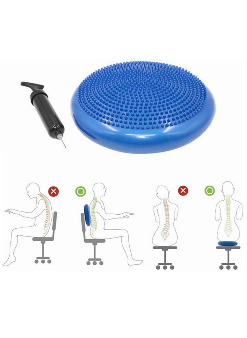 الكرة اليوجا وسادة كرة تدليك قابلة للنفخ قرص توازن اللياقة وسادة تدليك للجيم والتمارين المنزلية تدريب قوة القلب تمارين ثبات مع مضخة نفخ قطرها 34 سم - Image 4