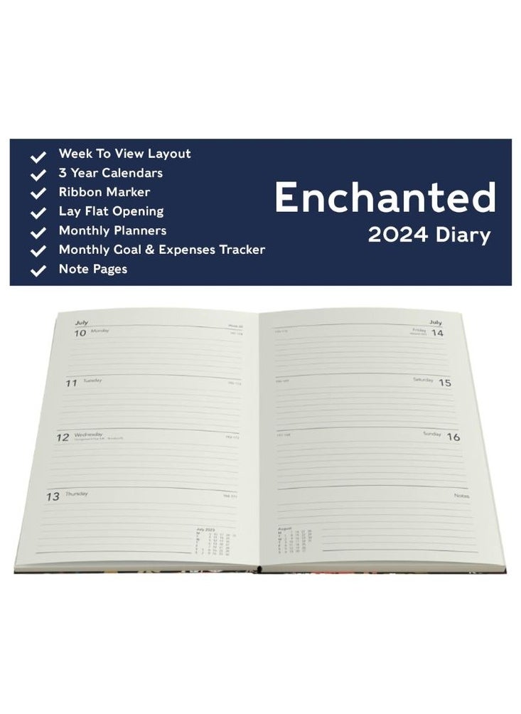 Collins Enchanted 2024 Diary Pocket Week To View Diary - Lifestyle Planner and Organiser for Office, Work, Personal and Home - January to December 2024 Diary - Weekly - Black - ENSP3.99-24