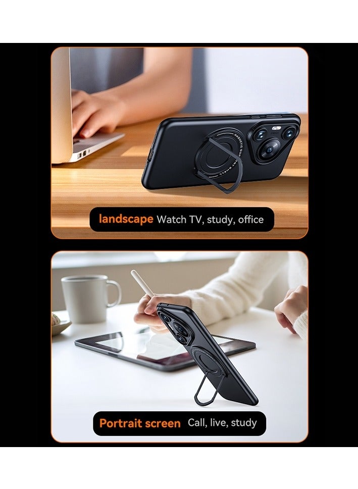 general Suitable for HUAWEI Pura 70/70Pro/Pro+/70Ultra Ultra-Thin Matte Magnetic Ring Integrated Stand PC Phone Case - Image 4