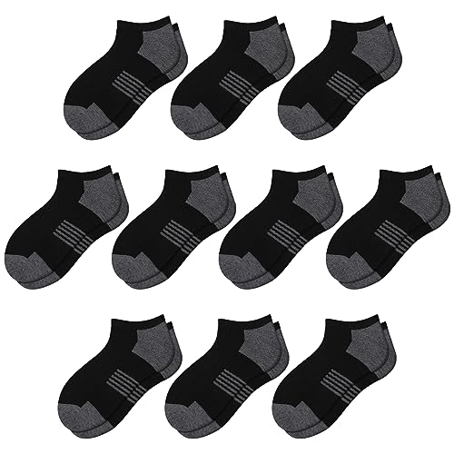 Comfoex 10 Pairs Boys Socks Low Cut Ankle Socks For Kids 8-10 4-6 6-8 Years Old Short Athletic Socks With Cushioned Sole - Image 1