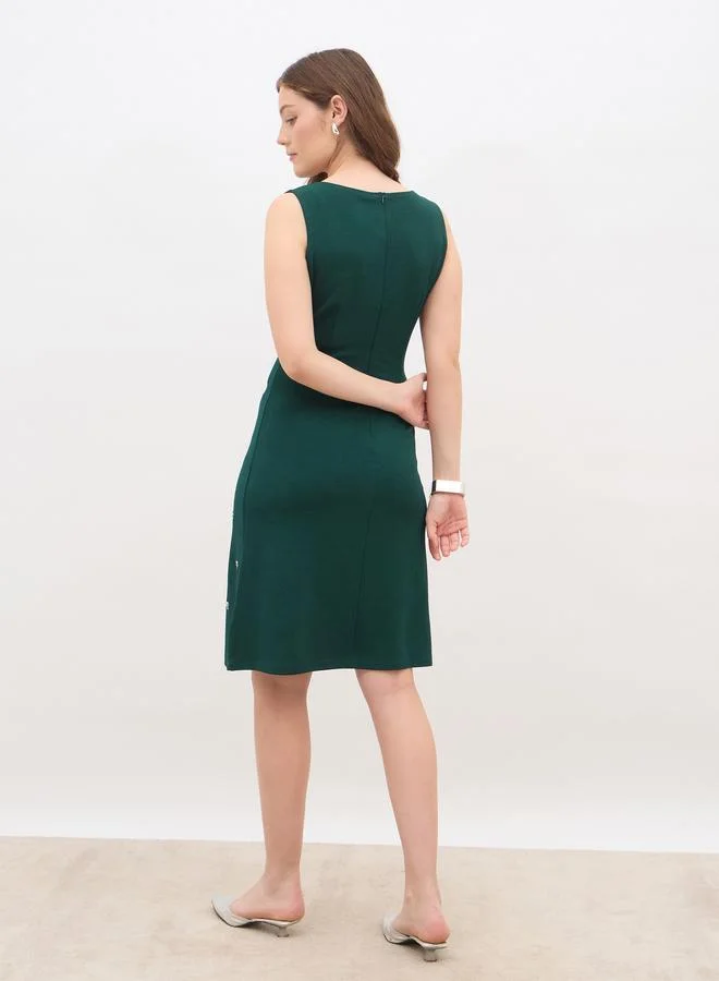 Styli Styli Embellished Sleeveless Sheath Knee-Length Dress