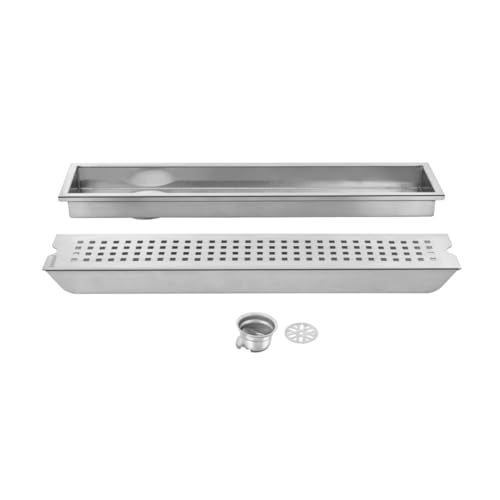Johnson Bathrooms Johnson Sigma 4x18 inches Rectangle Shower Drain Channel | SS304 Grade Vertical Water Drain Channel| Floor Drain for Bathroom with Cockroach Trap | 2 Year Warranty (T3391C1- Stainless Steel) - Image 5