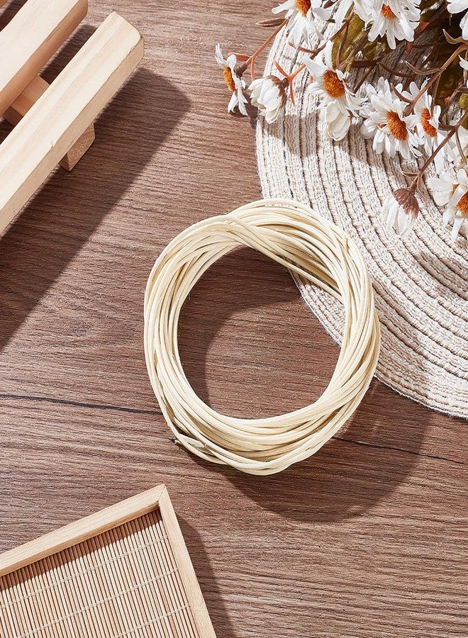 AHANDMAKER 10M/32ft Basket Weaving Round Strands 2mm Natural Rattan Wicker Strips for Basket Furniture Making Chair Weaving Repairing DIY Craft, PapayaWhip - Image 4