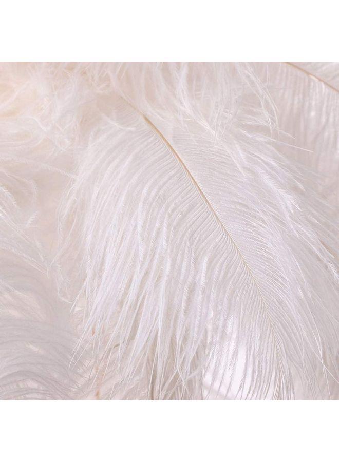 Decorative LED Bedside Feather Design Table Lamp White/Rose Gold - Image 3