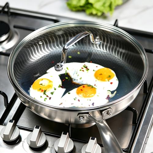 MOJIRE 11 IN Glass Lid with Stainless Steel Handle for Frying Pan, Tempered Replacement Cover Compatible for All Cookware for Skillets, Round Cast Iron Aluminium, Stainless Steel Pans & Pots 276mm-292mm - Image 4