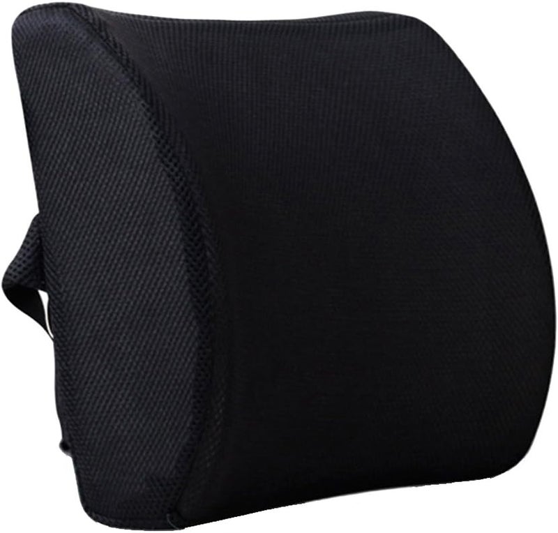 HomDSim Memory Foam Lumbar Cushion for Lower Back Support - Black - Image 1