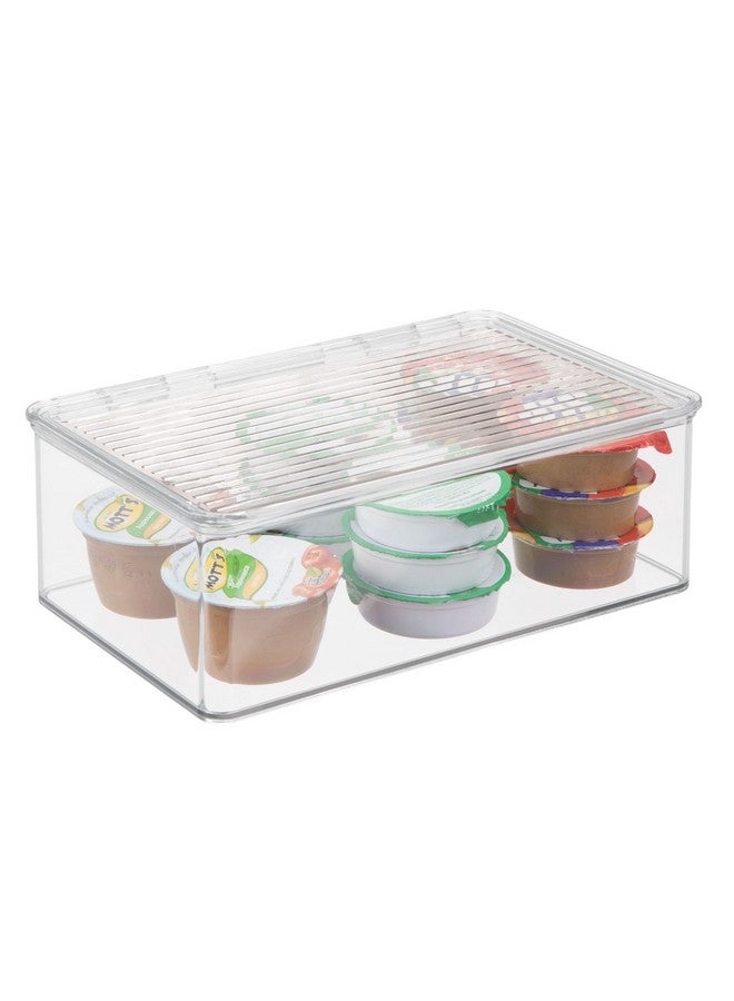 InterDesign iDesign BPA-Free Plastic Pantry and Kitchen Storage, Stackable Freezer and Fridge Organizer Lidded Bin - 7.25" x 10.75" x 3.75", Clear - Image 2