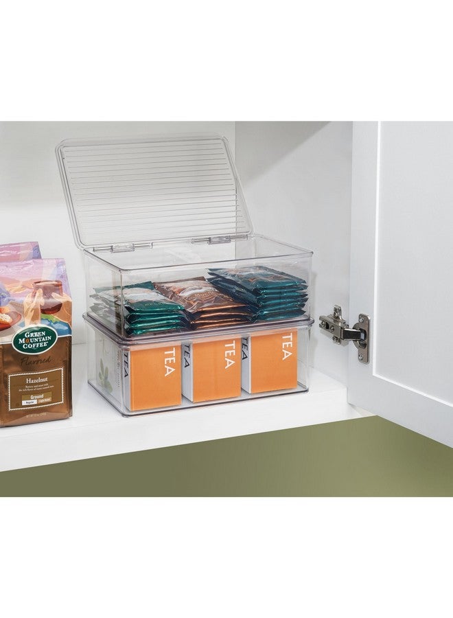 InterDesign iDesign BPA-Free Plastic Pantry and Kitchen Storage, Stackable Freezer and Fridge Organizer Lidded Bin - 7.25" x 10.75" x 3.75", Clear - Image 5