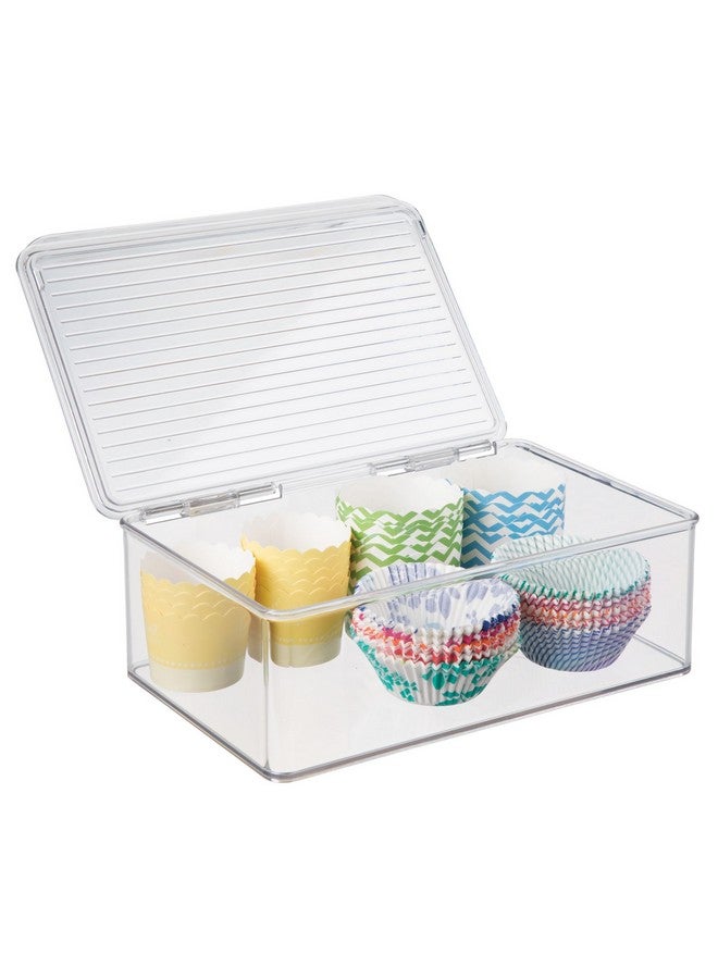 InterDesign iDesign BPA-Free Plastic Pantry and Kitchen Storage, Stackable Freezer and Fridge Organizer Lidded Bin - 7.25" x 10.75" x 3.75", Clear - Image 3