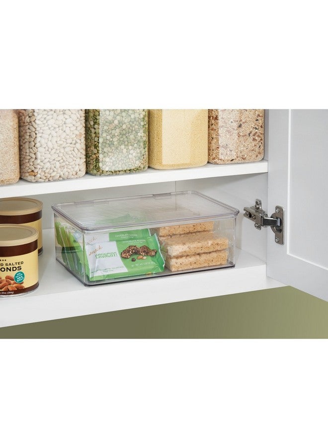 InterDesign iDesign BPA-Free Plastic Pantry and Kitchen Storage, Stackable Freezer and Fridge Organizer Lidded Bin - 7.25" x 10.75" x 3.75", Clear - Image 4