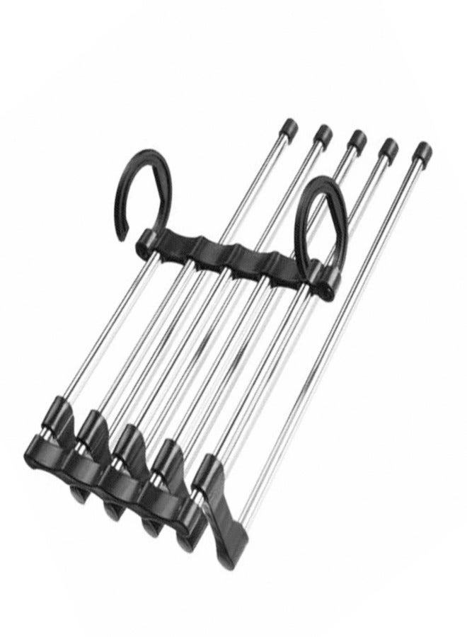 Hanger for Pants Multiple Storage Rack Stainless Steel Fold Convenient Organizer for Pants Sheets Trouser Clothes Shirts Towels  - Image 1