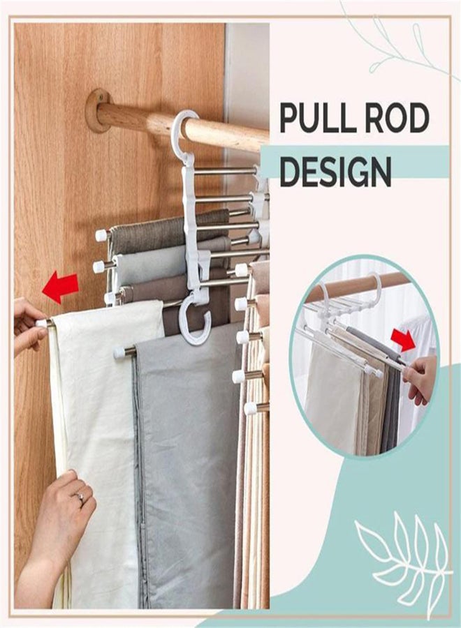 Hanger for Pants Multiple Storage Rack Stainless Steel Fold Convenient Organizer for Pants Sheets Trouser Clothes Shirts Towels  - Image 5