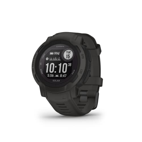 Garmin Instinct 2 Solar, Smaller-Sized Rugged Outdoor Watch with GPS, with Solar Charging Capabilities, Built for All Elements, Multi-GNSS Support, Tracback Routing and More, Graphite - Image 1