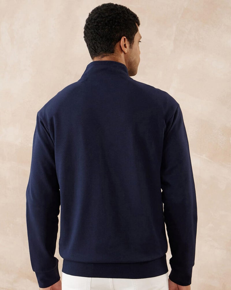 AUSK Solid High Neck Full Sleeve Fleece Jacket For Men(Color-Blue), Standard Length, Medium - Image 3