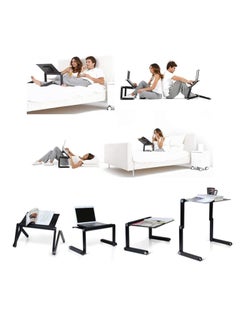 بيوينتي Laptop Stand Table Foldable Laptop Desk Portable 360 Degree Adjustable Table for Bed Sofa with Mouse Board  - Image 3