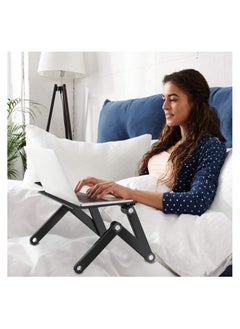 بيوينتي Laptop Stand Table Foldable Laptop Desk Portable 360 Degree Adjustable Table for Bed Sofa with Mouse Board  - Image 4