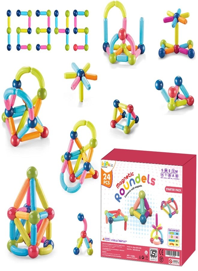 KIPA GAMING MagPlay Roundel | 26-Piece Magnetic Sticks and Blocks Building Set - Educational STEM Toy for Toddlers (3+ Years) - Montessori Learning and Construction Kit (Roundel - 26Pcs) - Image 1