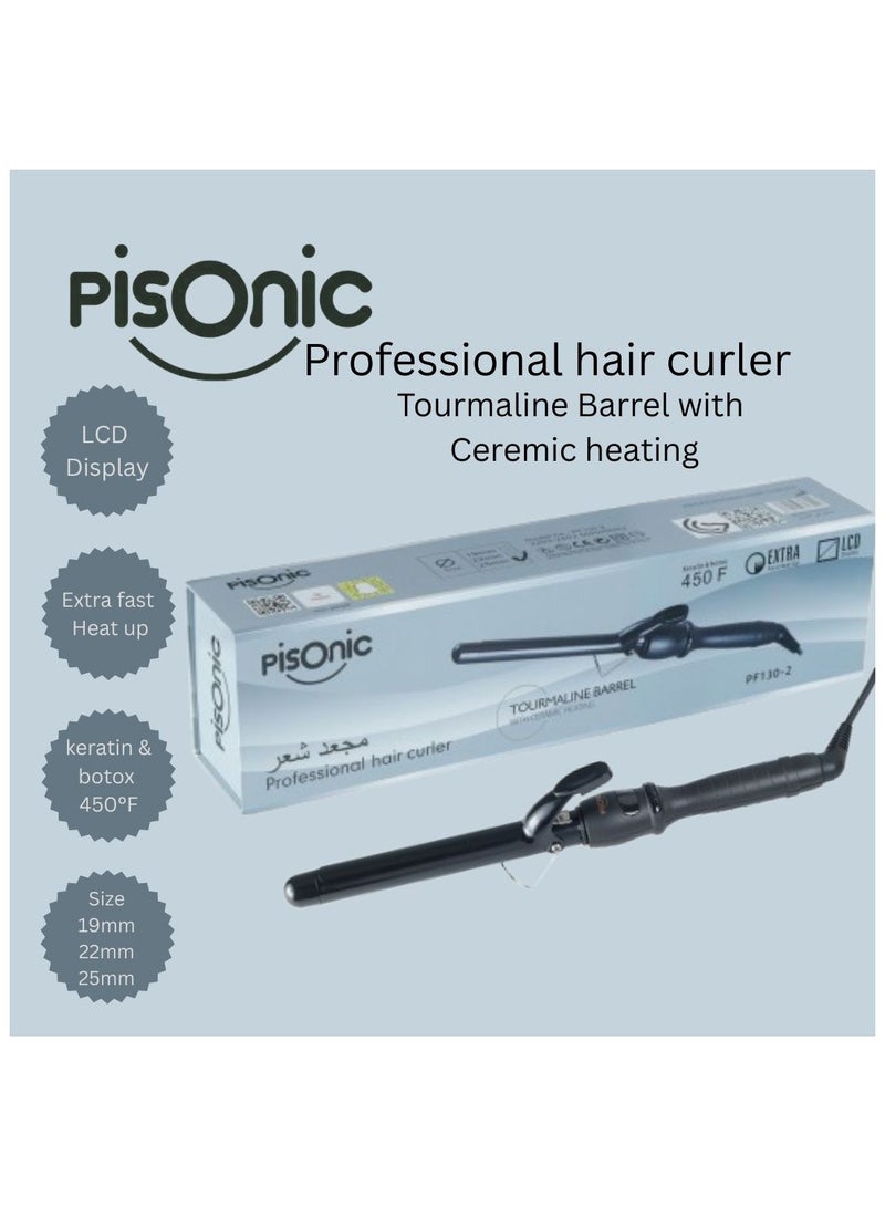 PISONIC PROFESSIONAL HAIR CURLER 450°F LCD DISPLAY (SIZE 19, 22, 25 mm) - Image 1
