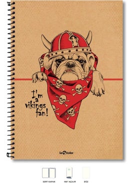 Le Color Eco Kraft Notebook Plain 200 Pages Dog 17 x 24 cm 