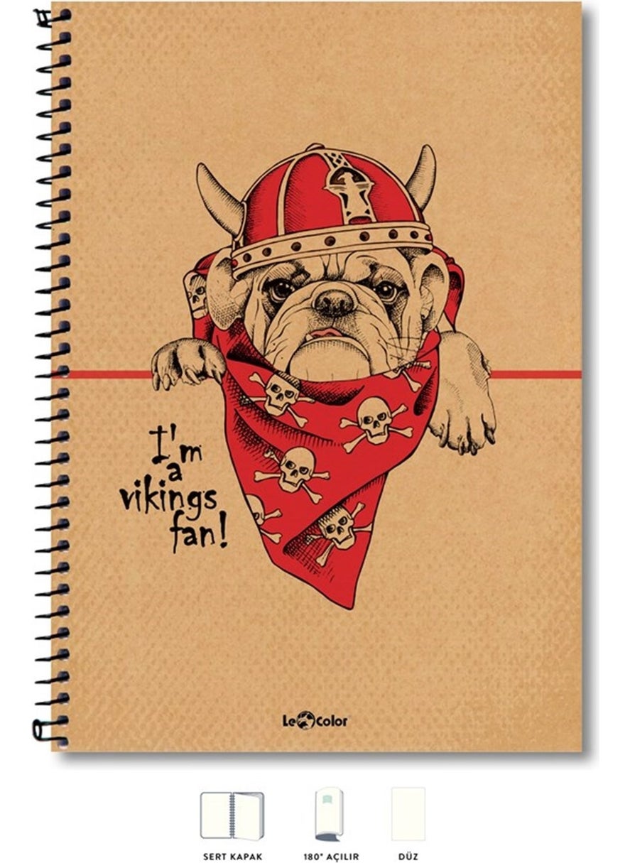 Le Color Eco Kraft Notebook Plain 200 Pages Dog 17 x 24 cm 
