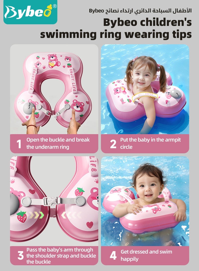 Baby Swimming Ring, Kids Swim Ring, Baby Pool Tube with Safety Belts, Toddler Water Pool Ring, Underarm Floats, Infant Life Vest for Safe Water Play, Pool Party Accessories for 0-3 Years Toddlers and Kid