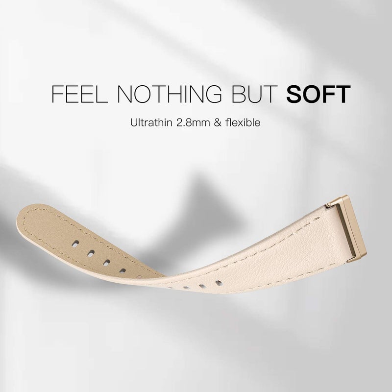 EDIMENS Leather Bands Compatible for Fitbit Versa 3 / Fitbit Versa 4 / Fitbit Sense for Women Men, Genuine Leather Bands Replacement Wristbands Straps Compatible with Versa 3/4 Sense - Image 4