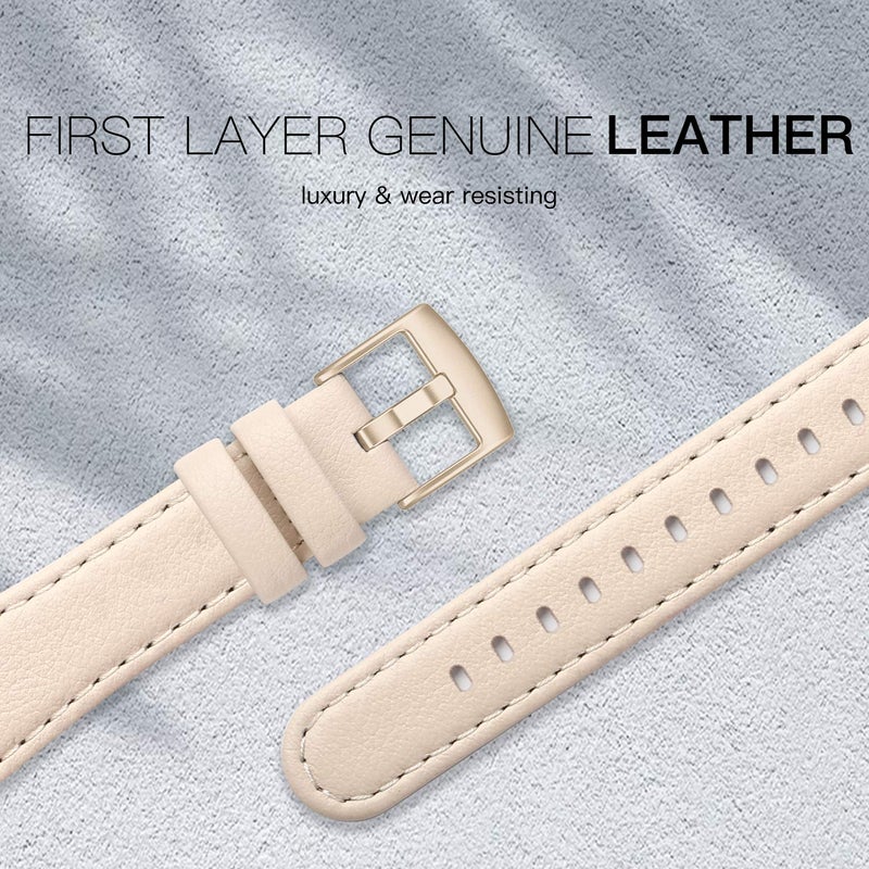 EDIMENS Leather Bands Compatible for Fitbit Versa 3 / Fitbit Versa 4 / Fitbit Sense for Women Men, Genuine Leather Bands Replacement Wristbands Straps Compatible with Versa 3/4 Sense - Image 2