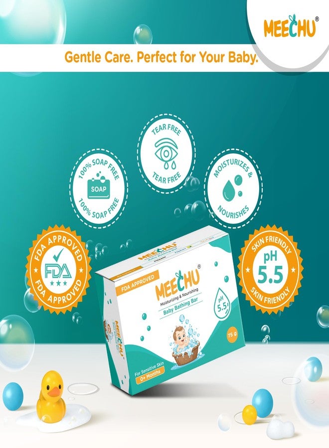 صابون استحمام الأطفال المرطب من ميتشو، 75 غرام، صابون للأطفال بدرجة حموضة 5.5، لطيف على البشرة - Image 3
