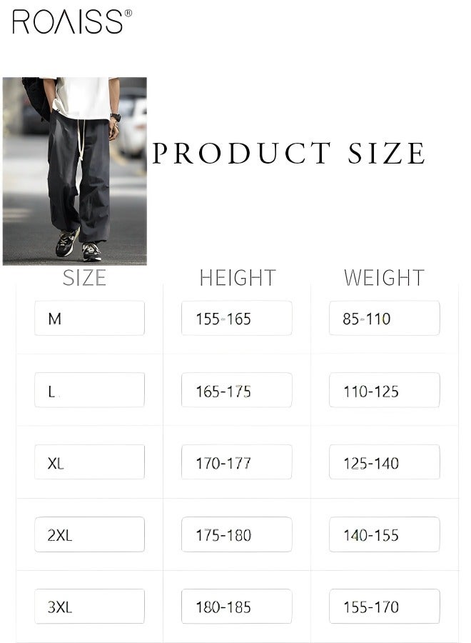 roaiss الرجال عارضة فضفاض المناسب الحرير الجليد التجفيف السريع السراويل الرياضية الكاحل تشديد تصميم مرونة الخصر ملابس العمل السراويل اليومية تنوعا فضفاض عارضة السراويل - Image 5