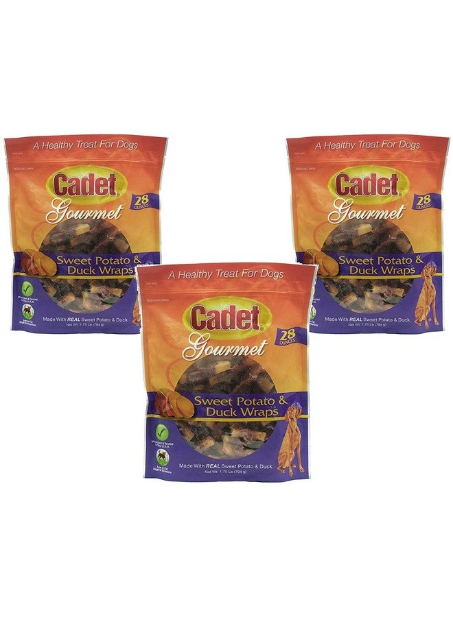 كاديت (عبوة من 3 قطع) لفائف حلوى الكلاب من كاديت بنكهة البط والبطاطا الحلوة، 28 أونصة لكل قطعة - Image 1