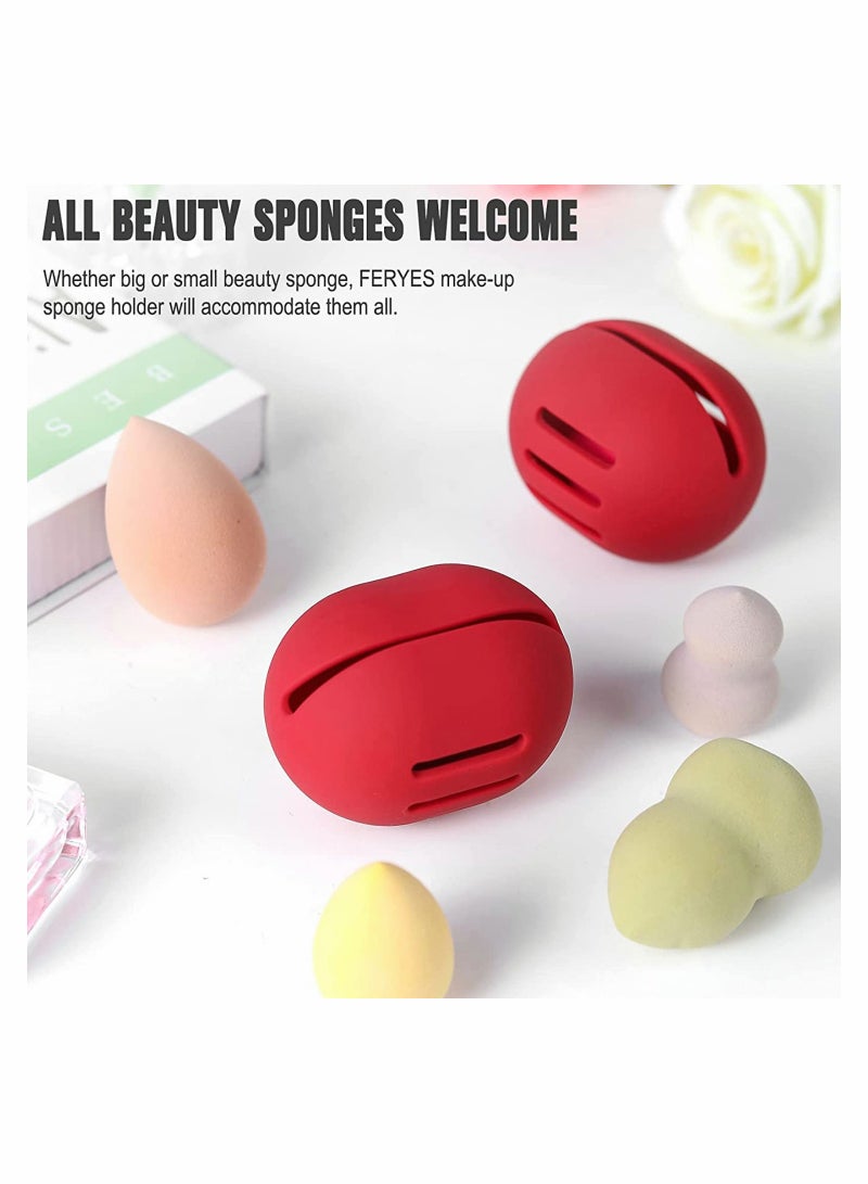 Portable Silicone Makeup Sponge Holder & Travel Case - Protective Storage for Beauty Blenders & Powder Puffs - Image 2
