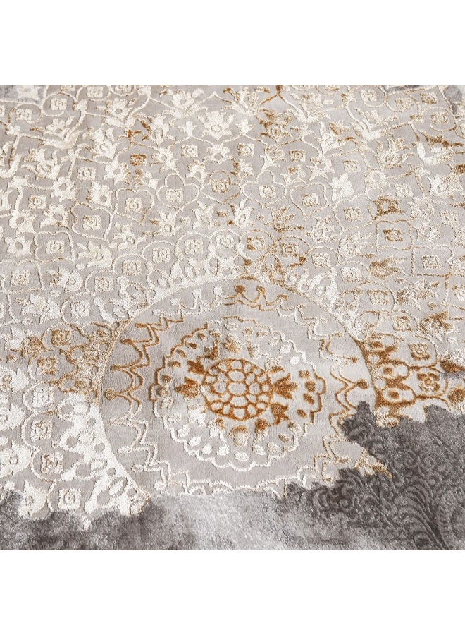 DANUBE HOME Galeria Lux Classic Rug | Washable Modern Classic Style | Polypropylene+Polyester Area Rug Floor Covering | Indoor Carpet For Living Room Dining Bedroom 240x340cm-Beige White-231300472307 - Image 5