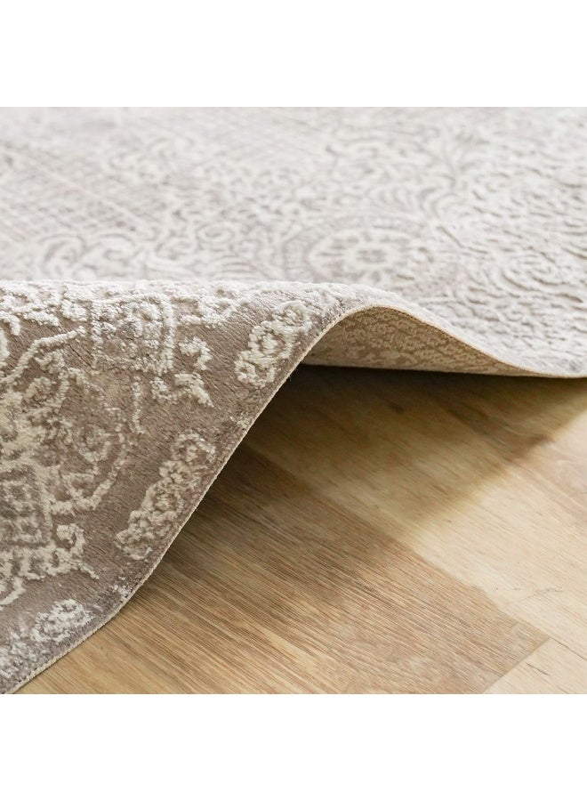 DANUBE HOME Galeria Lux Classic Rug | Washable Modern Classic Style | Polypropylene+Polyester Area Rug Floor Covering | Indoor Carpet For Living Room Dining Bedroom 240x340cm-Beige White-231300472307 - Image 3