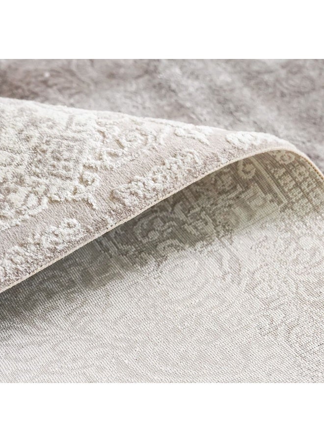 DANUBE HOME Galeria Lux Classic Rug | Washable Modern Classic Style | Polypropylene+Polyester Area Rug Floor Covering | Indoor Carpet For Living Room Dining Bedroom 240x340cm-Beige White-231300472307 - Image 4