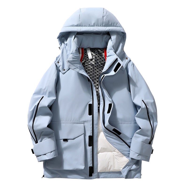Charge Clothes Down Mens and Womens Jacket Winter White Duck Down Cold-proof Warm Climbing Couple Student Trendy Workwear Ski Suit Black