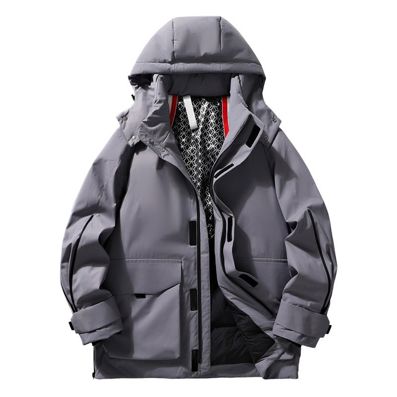 Charge Clothes Down Mens and Womens Jacket Winter White Duck Down Cold-proof Warm Climbing Couple Student Trendy Workwear Ski Suit Black