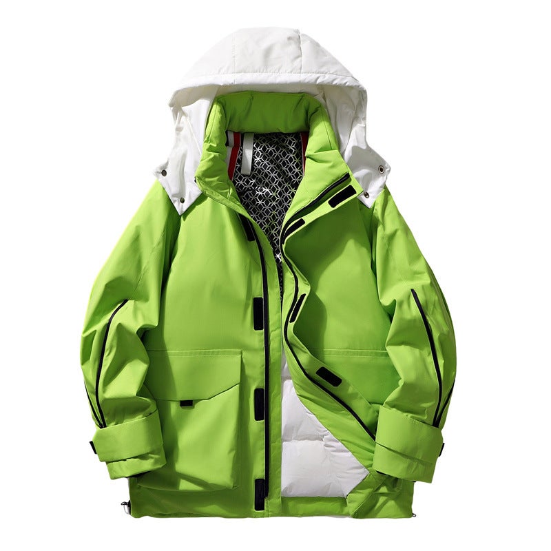 Charge Clothes Down Mens and Womens Jacket Winter White Duck Down Cold-proof Warm Climbing Couple Student Trendy Workwear Ski Suit Black