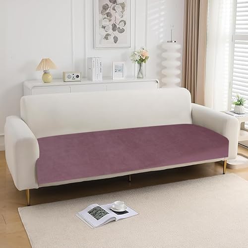 KINGLY Premium Velvet Sofa Cover for L Shape (3+3, 6 Seater) | Full Coverage, Anti-Skid | 175 cm x 66 cm x 2 pc| VelSoft Dusky Rose | Washable Sofa Protector Mat for Home Use - Image 2