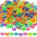 Honoson 500 Pcs Colorful Plastic Rings Bulk for Kids Girls Boys Ring Toys Party Favors Princess Accessories Dress Up for Parade Throws Game Operation Bulk Items - Image 2