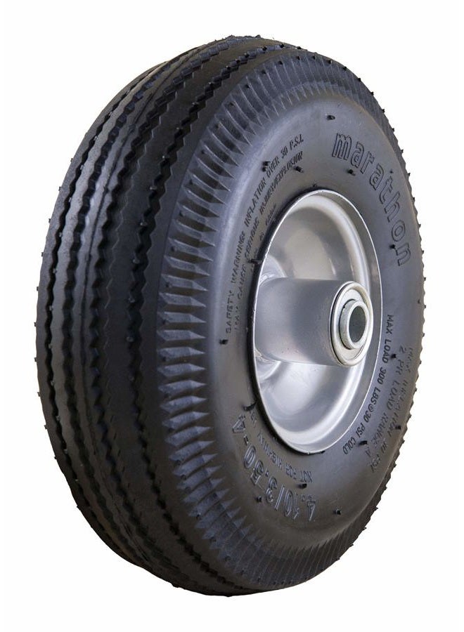 Marathon Industries Universal Fit Pneumatic (Air Filled) Hand Truck/All Purpose Utility Tire on Wheel with Adapter Kit Included - Image 1