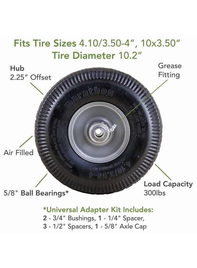Marathon Industries Universal Fit Pneumatic (Air Filled) Hand Truck/All Purpose Utility Tire on Wheel with Adapter Kit Included - Image 5